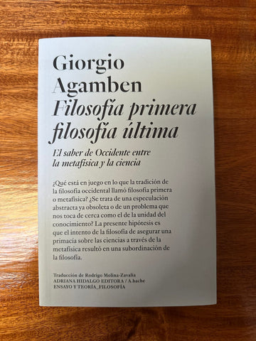 FILOSOFIA PRIMERA , FILOSOFIA ULTIMA