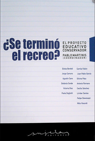 ¿Se terminó el recreo?